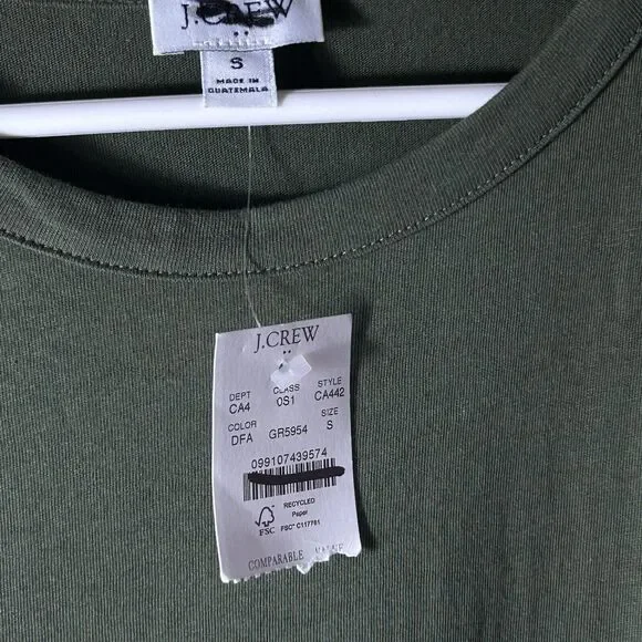 J CREW Factory Knit Tiered Above Knee Dress Size Small Olive Green CA442 NWT - Picture 5 of 7